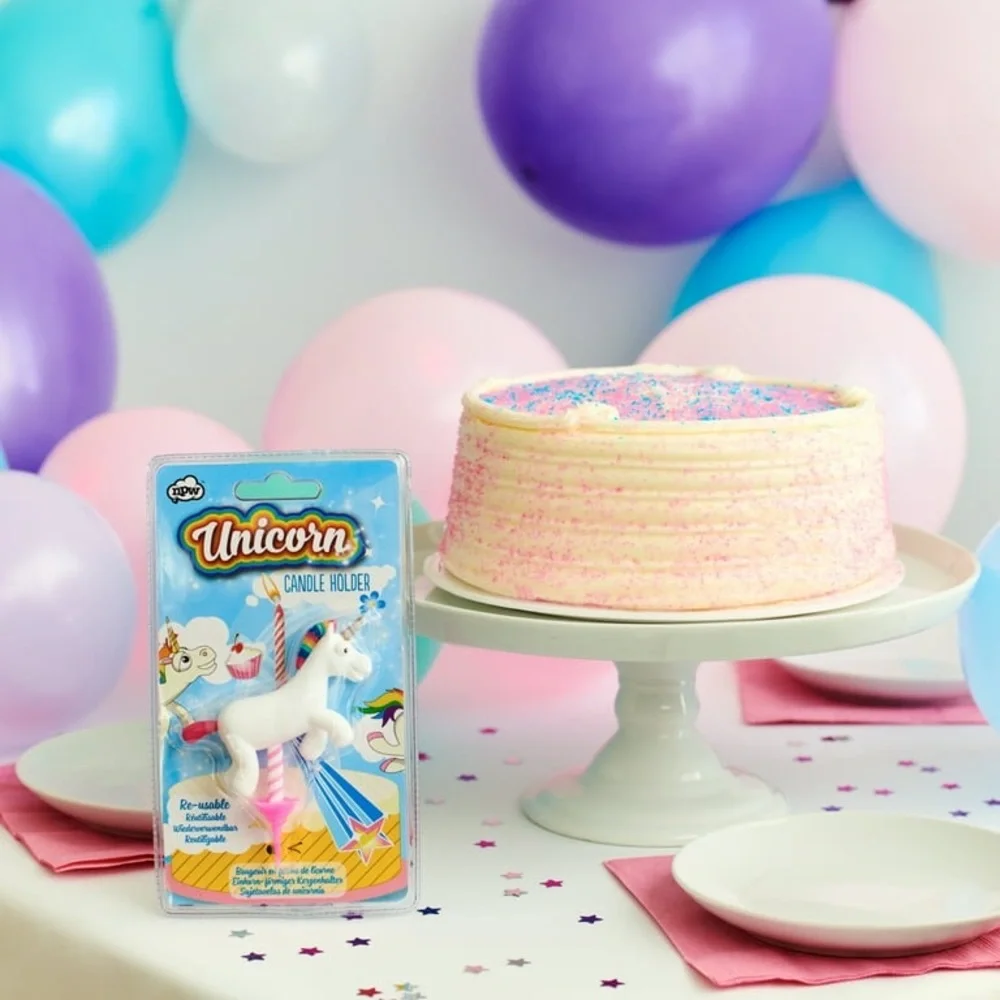 NPW Reusable Unicorn Rainbow Candle Holder NIP